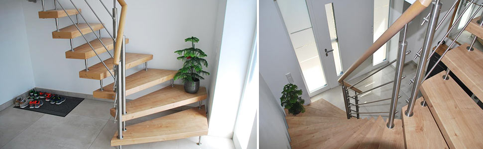 Treppe ohne Setzstufen im Neubau