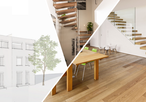 Freitragende Treppe für Einfamilienhäuser