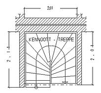 halbgewendelte Treppe