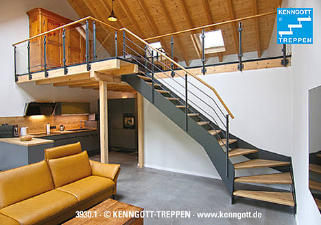 Loft-Charakter: HPL-Treppe mit Glasbrüstung