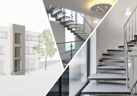 Freitragende Treppe für Mehrfamilienhäuser